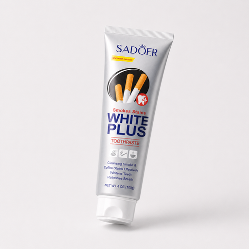 White Plus Anti Tabaco Pasta Dental SADOER- Manchas de Cafe, Te y Tabaco