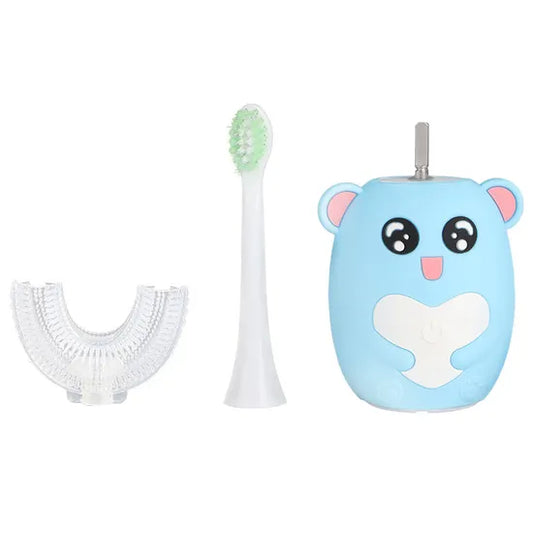 Cepillo dental eléctrico infantil JS505 koala azul, vista del cabezal en U